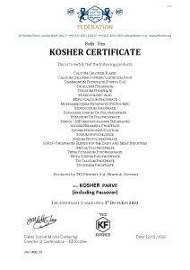 Certifikat Kosher